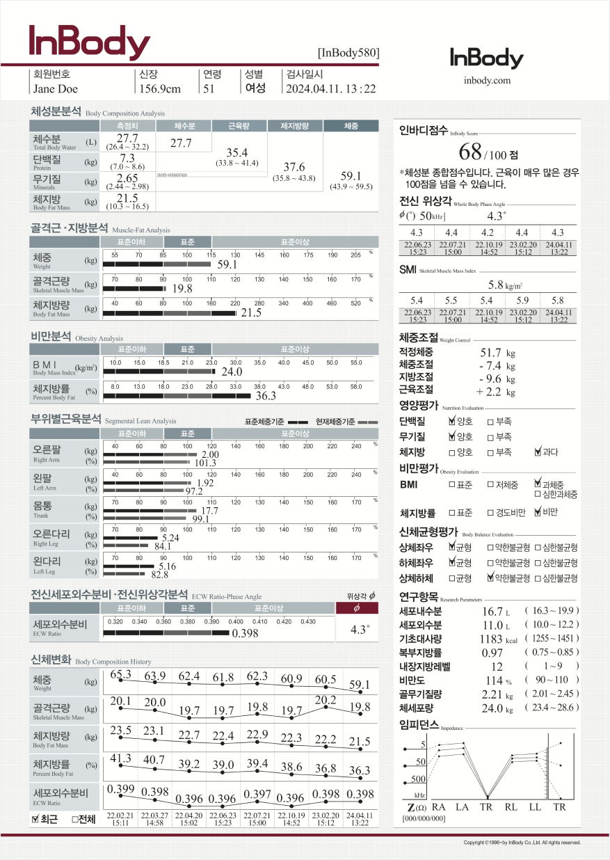 체성분결과지결과지